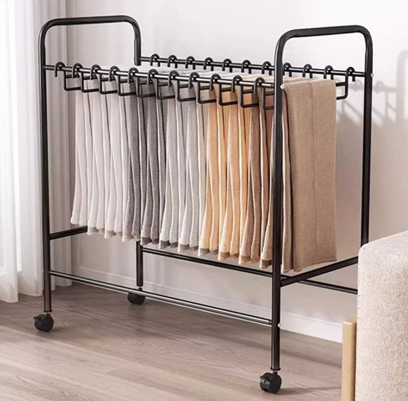 ♪まとめて干せる コンパクト タオル ハンガー キャスター付 幅60cm 衣類収納 タオル干 ラック キャスター 動かせる たくさん干せる 省スペース 防水防錆 ズボン収納 一人暮らし
