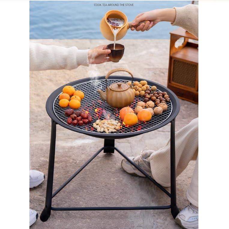 屋外暖炉 調理用グリル網付き グリル アウトドア BBQ キャンプ