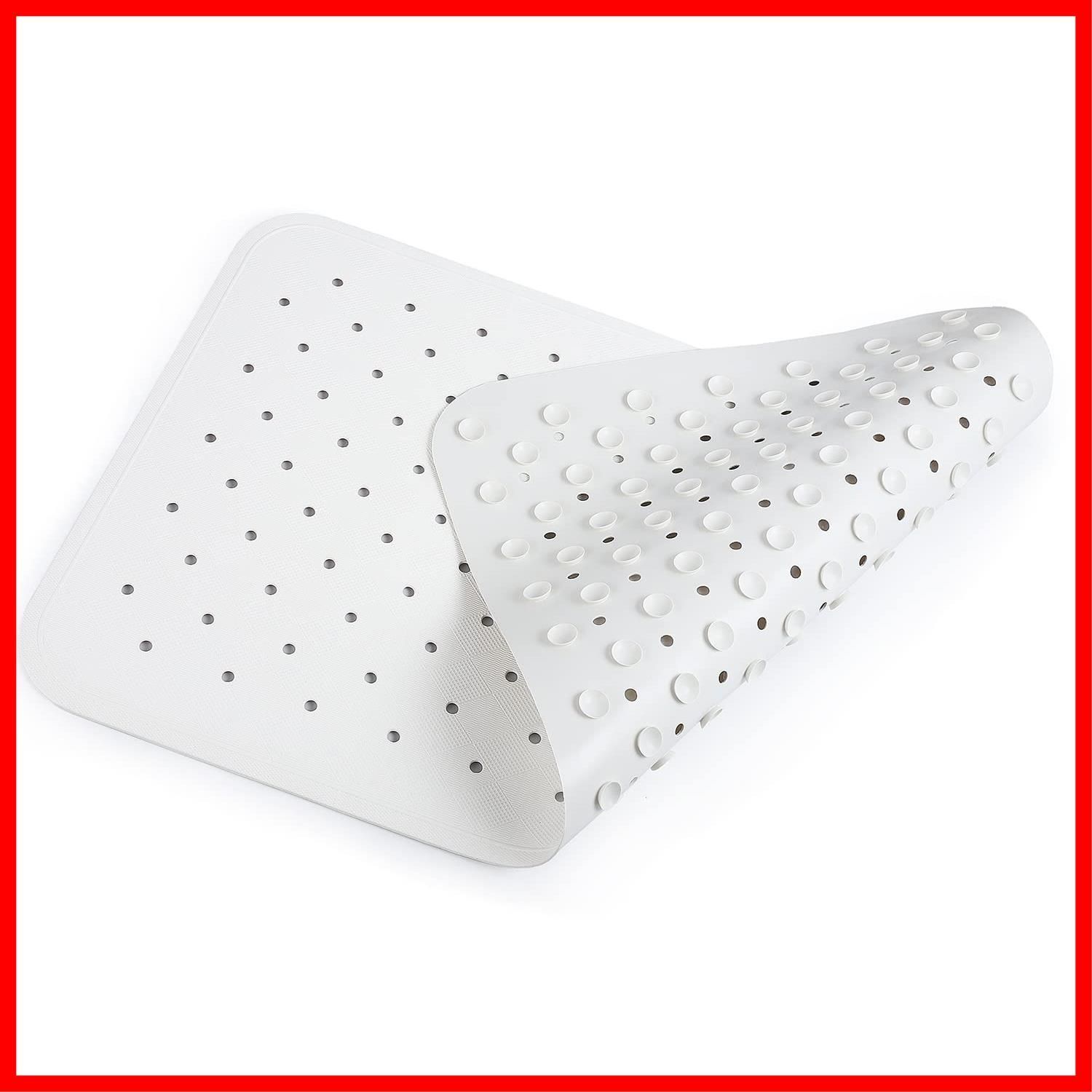 高耐久 洗いやすい 柔軟快適 シリコーン生地 浴槽マット 浴槽用 転倒防止 防菌 すべり止めマット 防カビ お風呂 老化防止 40×70cm 水抜け穴付き シリコーン製 介護用品 浴槽内滑り止めマット 座面パッド Toski ホワイト