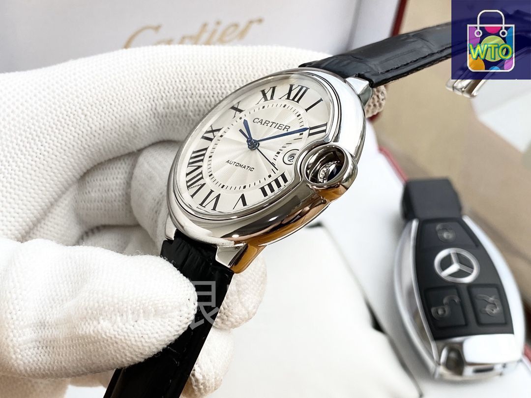 今日特価】Cartier Ballon Bleu メンズ自動巻き機械式腕時計 高級