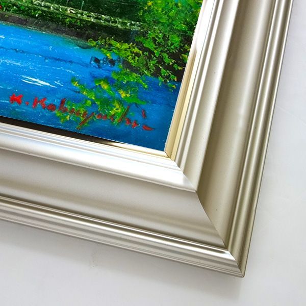 油彩画 小林幸三 「河童橋」 W3号 油絵 額入り ギフト 風景画 上