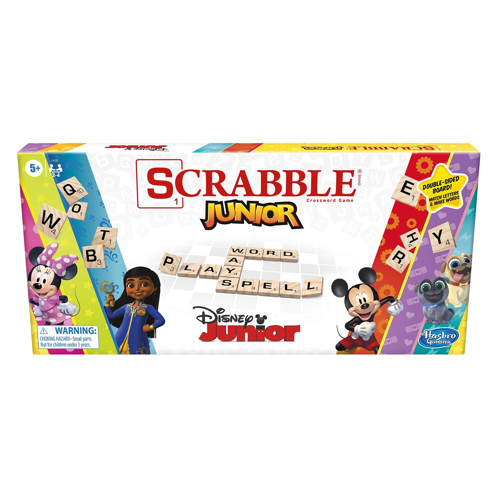 Hasbro Gaming Scrabble Junior ディズニー ジュニアエディション ボードゲーム 子供用 両面ゲームボード お揃いワードゲーム 対象年齢5歳以上