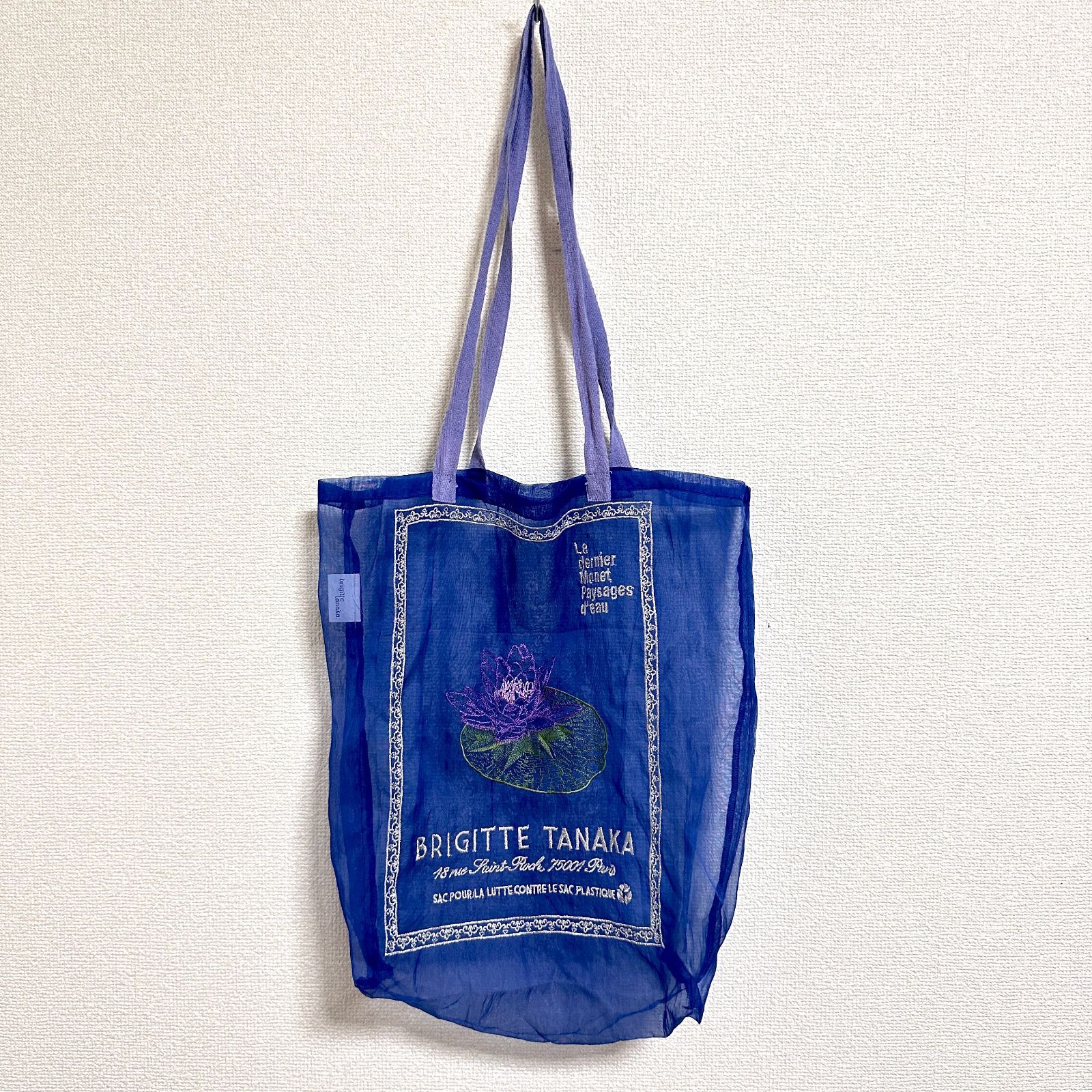 新品　モネ展睡蓮のとき　オーガンジー刺繍トートバッグ ブリジットタナカ ブリジットタナカ×モネ展】睡蓮のオーガンジーバッグで秋の
