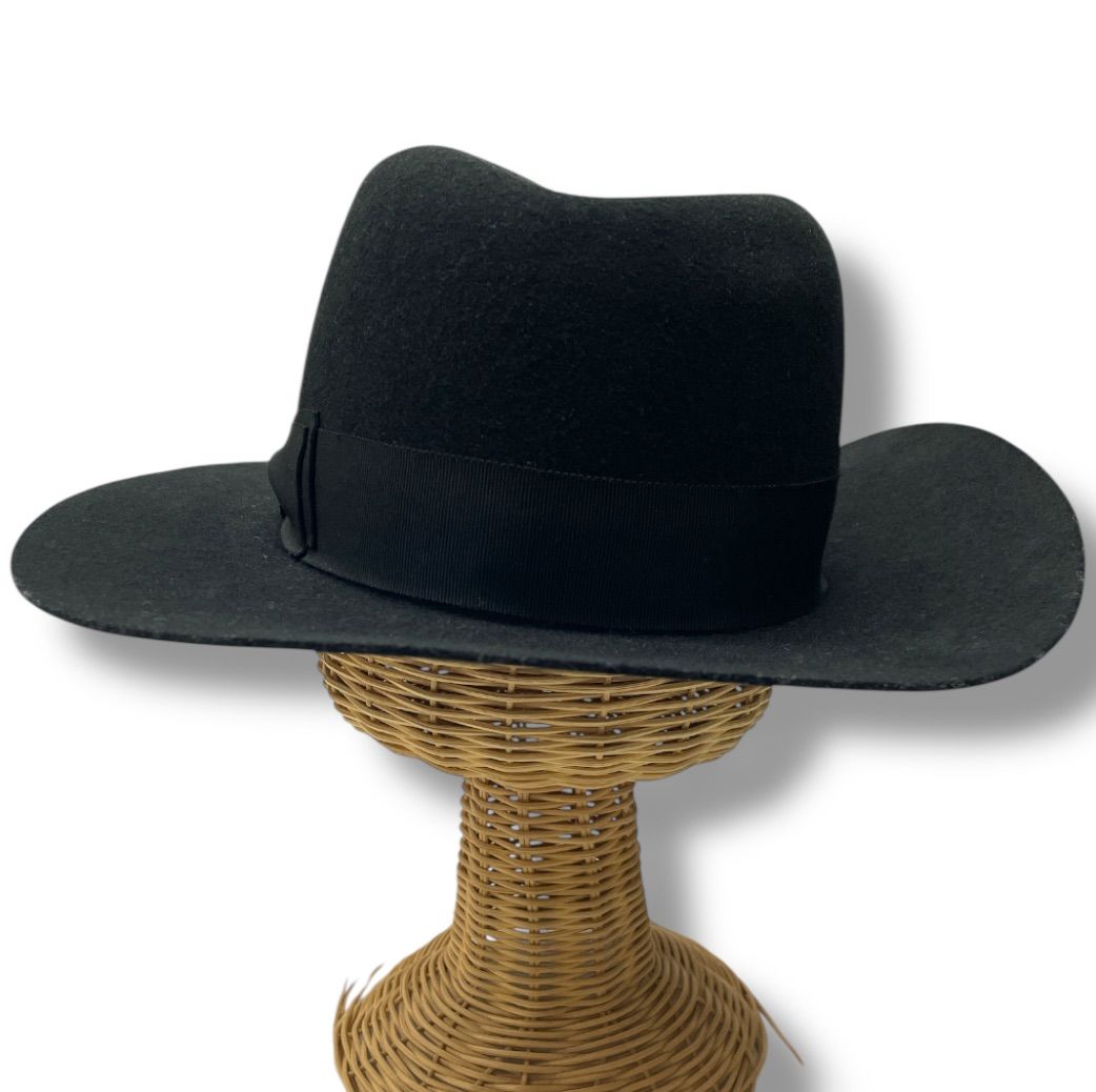 CA4LA カシラ ウールハット 帽子 リボン 上品 TAM01798 黒 ブラック S