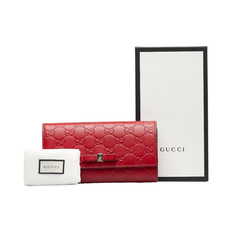 グッチ グッチシマ リボン 388679 レッド レザー レディース GUCCI【1