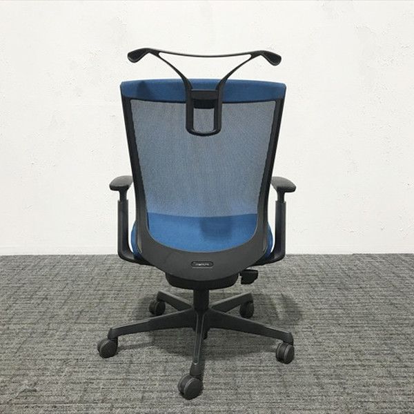 エスクードチェア ハイバック メッシュタイプ ハンガー付 オカムラ ターコイズブルー
