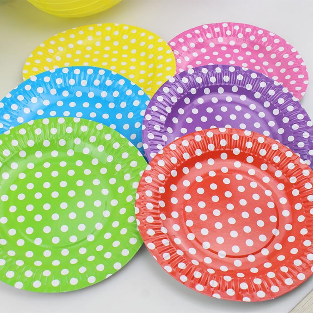  デザート 7インチ ケーキ 紙皿 紙プレート 使い捨て ペーパートレイ ペーパープレート スマス パーティー 使い捨てプレート 使い捨て食器 入 ランダムな色 DECHOUS 家具補修金物 プレート 金物 部品