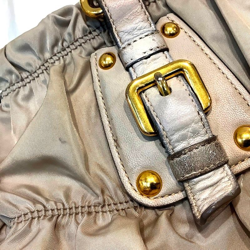 プラダ（PRADA）ナッパ ゴーフル2WAYバッグ ギャザーナイロン