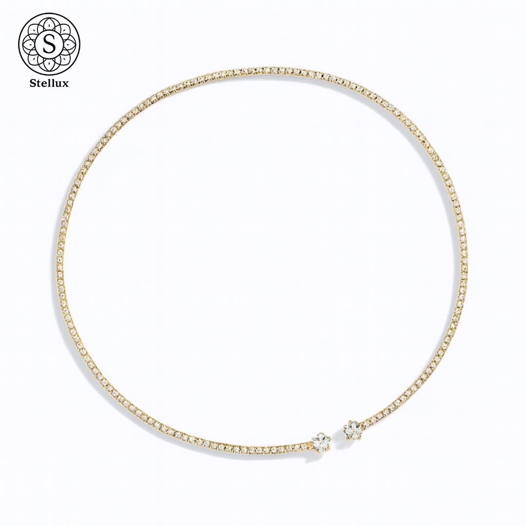 女性人気No.1 モアサナイト チョーカー ネックレス テニスチェーン S925 シルバー925 18Kゴールドコーティング VVS Dカラー GRA鑑定書 感 上品 クリスマス プレゼント ギフト Stellux 結婚式 成人式 デート