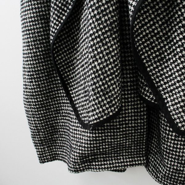 CLANE クラネ MIX HOUNDSTOOTH CAPE COAT 1/ブラック ハウンドトゥース