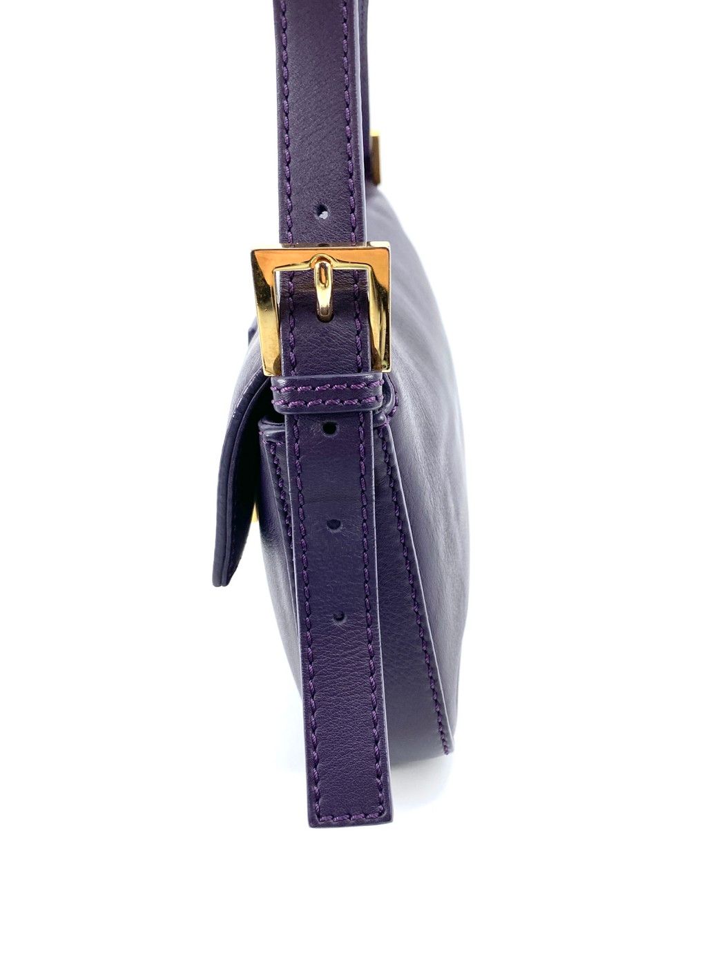 FENDI フェンディ マンマバケット ショルダーバッグ レザー パープル