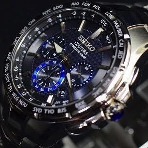 8B63ケースベルト【新品】セイコー上級コーチュラ 電波ソーラー SEIKO メンズ腕時計 ブルー