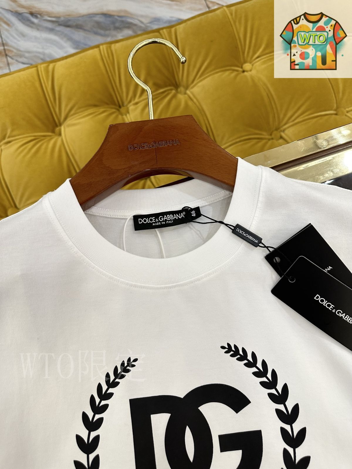 今日特価】DOLCE & GABBANA 2025SS 麦穂プリントロゴ T シャツ-3