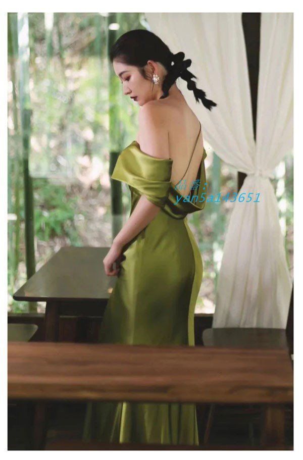 パーティー ドレス ロング 演奏会 オフショルダー ワンピース 発表会 花嫁 結婚式 ピアノ yan5a143651