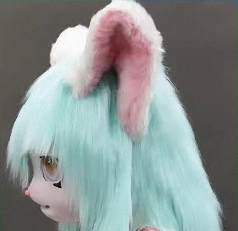 【大特価!!】 着ぐるみヘッド ファー マスク ケモノ 全頭ヘッド 白と白緑 猫 コスプレ衣装