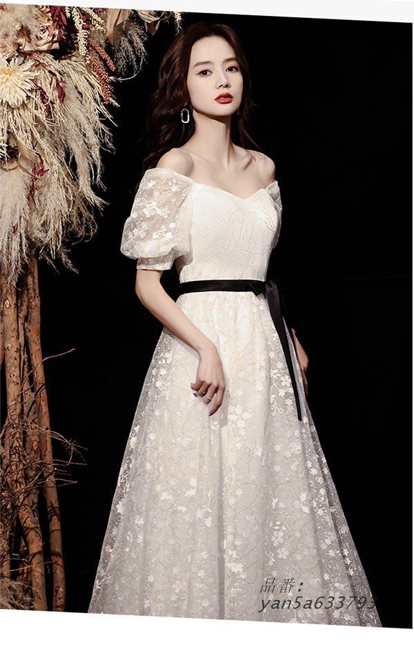 ドレス 大人 ピアノ 発表会 ロング丈 ぽっちゃり ステージドレス Aライン 袖付き ワンピース イブニングドレス 大きいサイズ ピアノ発表会 演奏会 yan5a633793 NICORILABO_COM