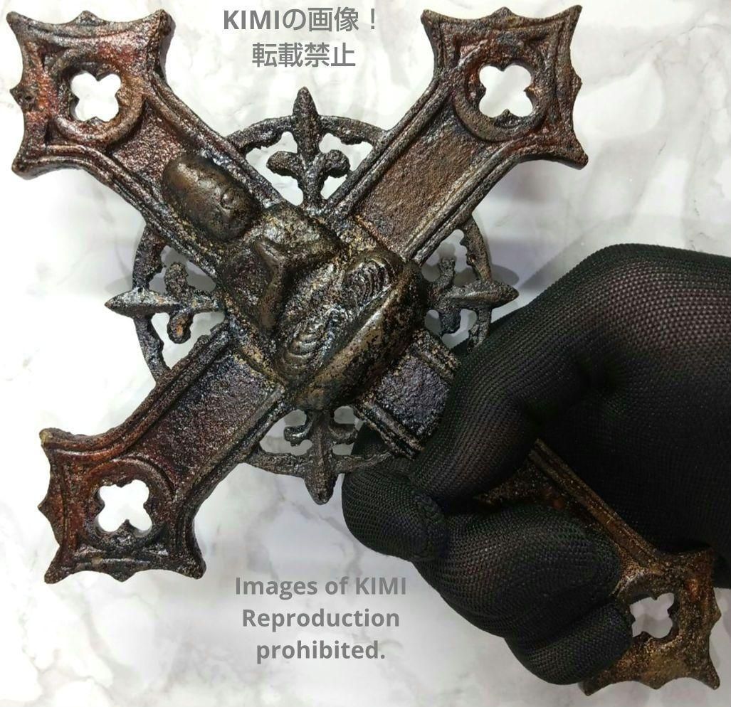 Rare Kakure Kirishitan cross bronze length 24.9cm Christian Art 