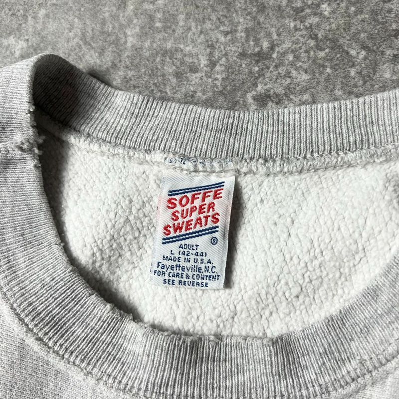 ビンテージ　オールド　80s 90s SOFFE　スウェット　ヴィンテージ　レア 雰囲気系 80s 90s USA製 SOFFE 3段 カレッジ プリント RW