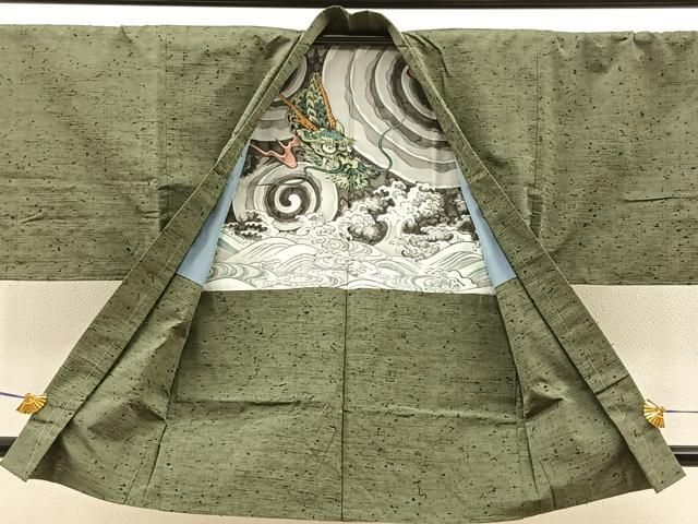 平和屋着物○上質な紬 絞り 霞吉祥文 正絹 逸品 CAAQ9164vf 平和屋