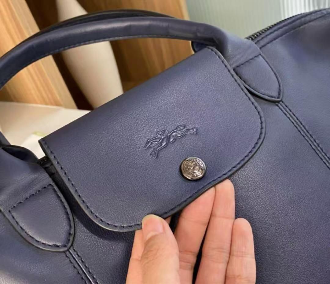 最新作 LONGCHAMP プリアージュ　M キュイール レザー ネイビー ル プリアージュ® オリジナル M ショルダーバッグ ネイビー