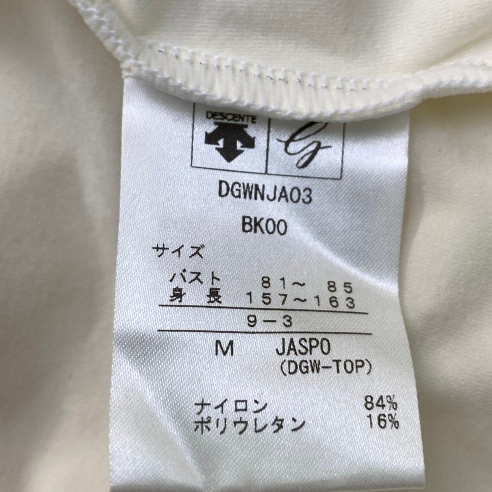 サイズ：M DESCENTE GOLF デサントゴルフ  半袖ポロシャツ ボーダー柄 ホワイト系 [240101456297] ゴルフウェア レディース ストスト デサントゴルフ DESCENTE ゴルフ モックネックボーダーシャツ