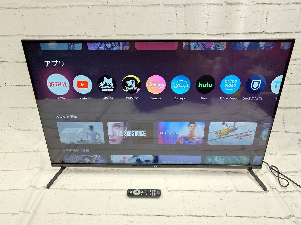 状態良好 JVC ジェイブイシー JL-43N4L 43型 チューナーレステレビ Google TV 液晶テレビ