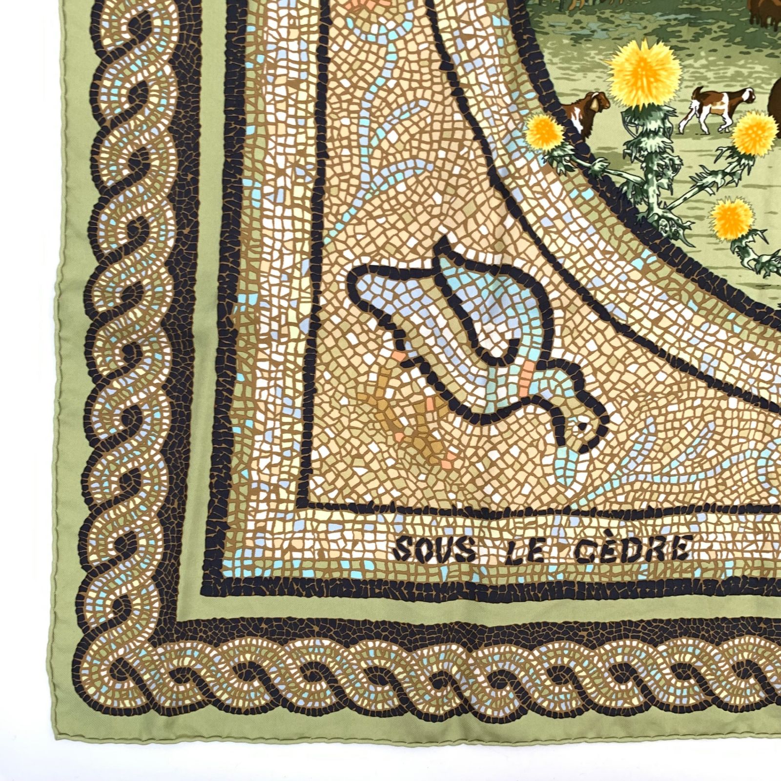 極美品 希少 HERMES エルメス カレ90 ヒマラヤ杉の下で SOUS LE CEDRE