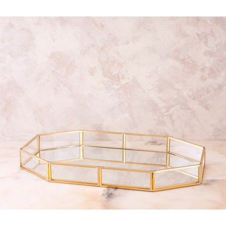 同色2個組 ミラーガラスジュエリートレー 収納ケース コスメ収納 トレイ 小物入れ 2703