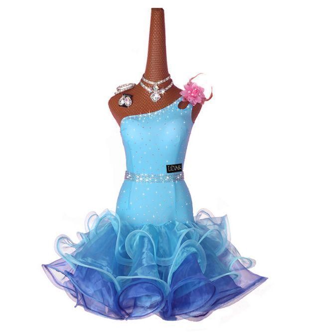 社交ダンス衣装　ラテンワンピースドレス　ベルト付　オーダーメイド 社交ダンス衣装 ラテンワンピースドレス ベルト付 オーダーメイド