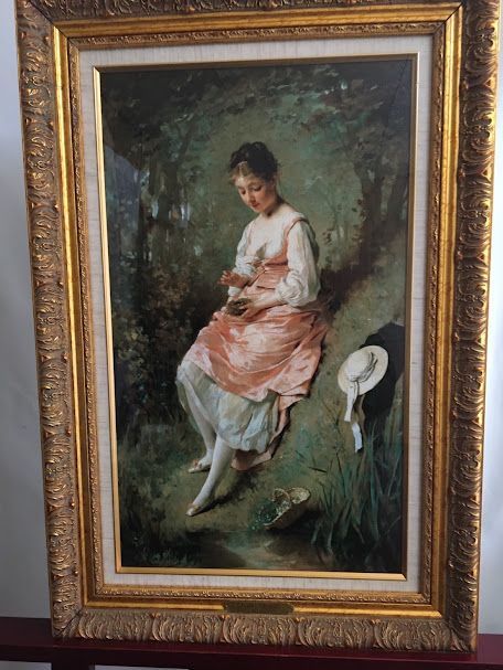 絵画シャルルシャプラン鳥の巣を持つ女
