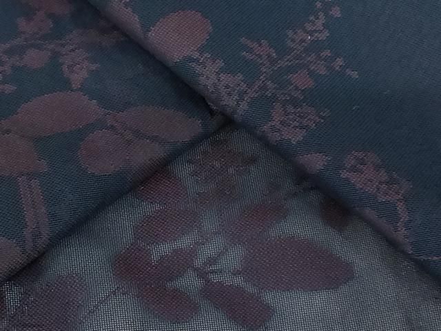 平和屋着物＊夏物 小紋 紗 枝花文 正絹 AABB5946st