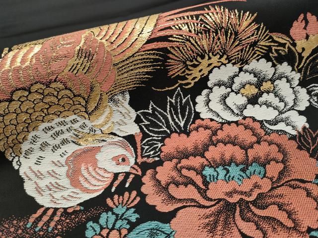 雨の日セール【美品・大正ロマン】アンティーク、ガーリーな洋花デザイン☆正絹京袋帯 雨の日セール【美品・大正ロマン】アンティーク、ガーリーな洋花