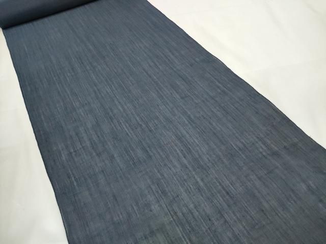平和屋着物*夏物 本場小千谷ちぢみ 反物 着尺 藍鉄色 麻 ♥ DAAW7553zzz