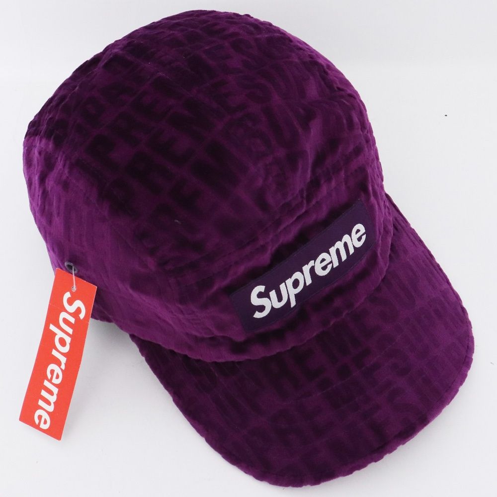 SUPREME Velvet Pattern Camp Cap パープル - メルカリ