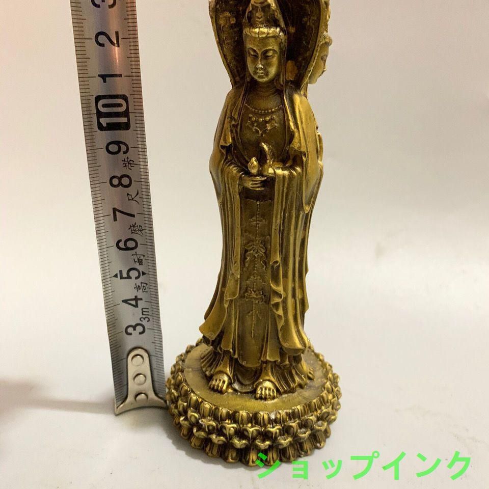 仏教美術 三面観音菩薩仏像 銅製 仏像 彫刻 置物 開運 風水 仏教美術 三面観音菩薩仏像 銅製 仏像 彫刻 置物 開運 風水