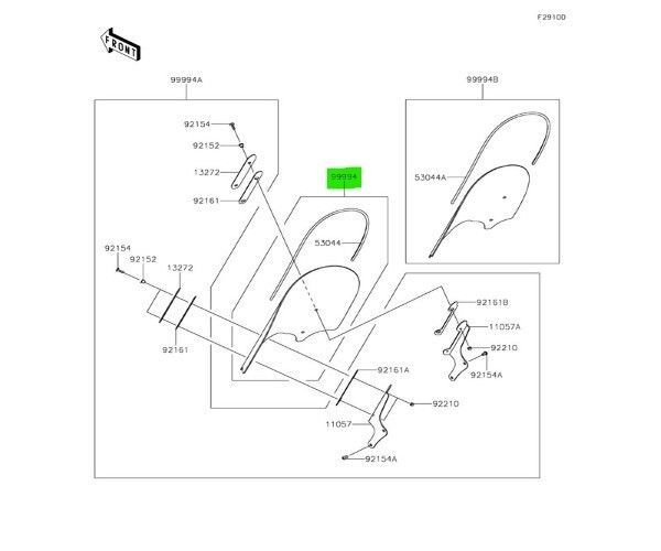 カワサキ バルカンS ウインドシールドラージ Large WINDSHIELD 99994-0823 KAWASAKI純正 Genuine JDM ♥ メーカー純正品