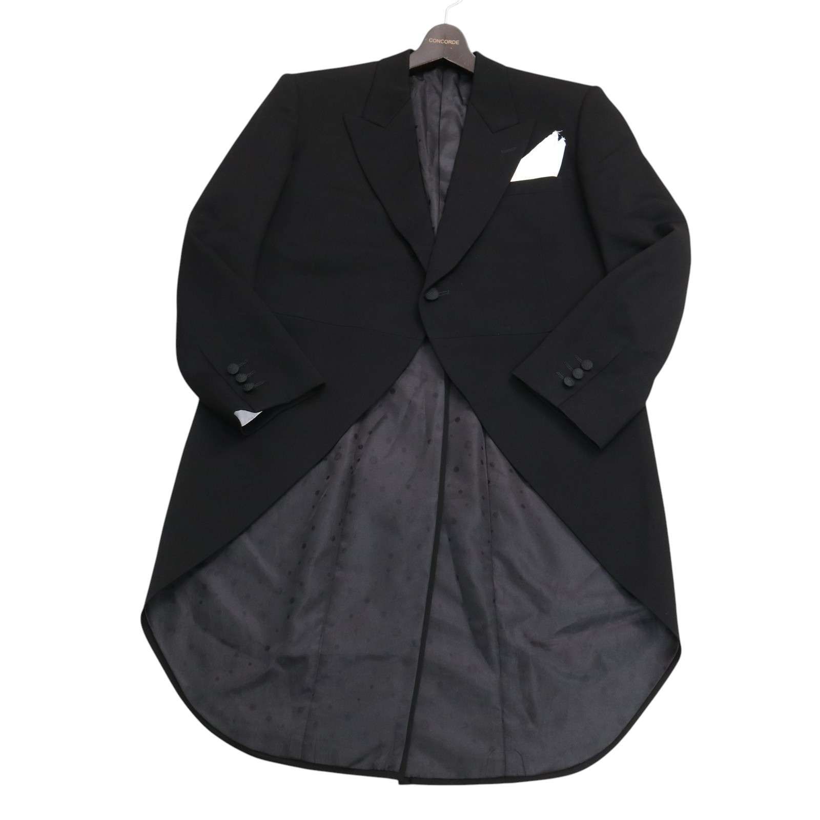 ひたむきな Buckingham バッキンガム 通年 燕尾服 モーニングコート ジャケット - ベスト セット Sz.90A4 メンズ 黒 結婚式 経済的な