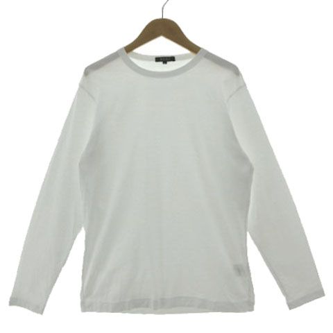 プラステ 長袖シャツ 白 Mサイズ プラステ PLST シルキーコットンクルーネックTシャツ（長袖