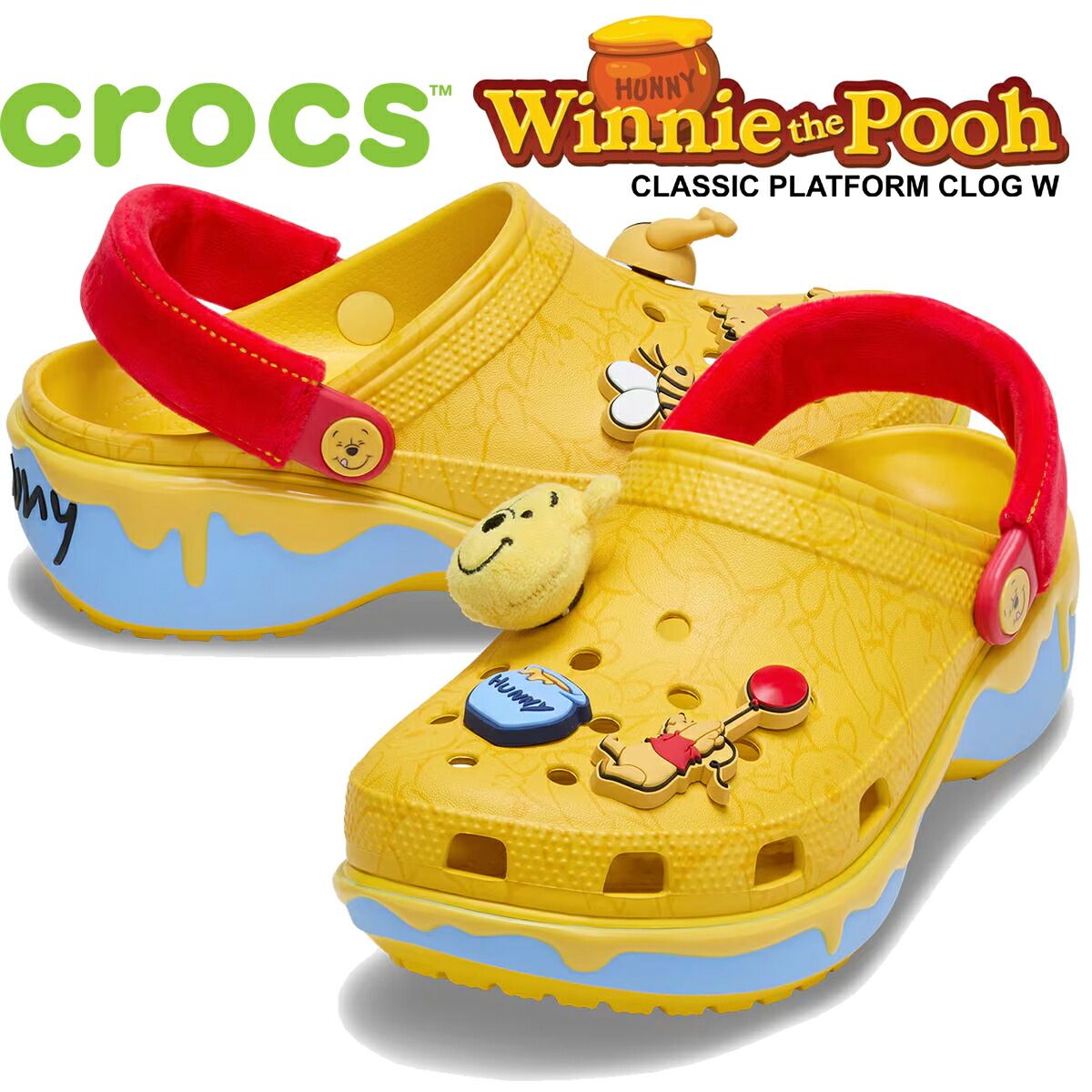クロックス ウィニー ザ プー クラシック プラットフォーム クロッグ ウィメンズ crocs WINNIE THE POOH CLASSIC PLATFORM CLOG W 211092-90h 靴 シューズ サンダル メンズ レディース キッズ