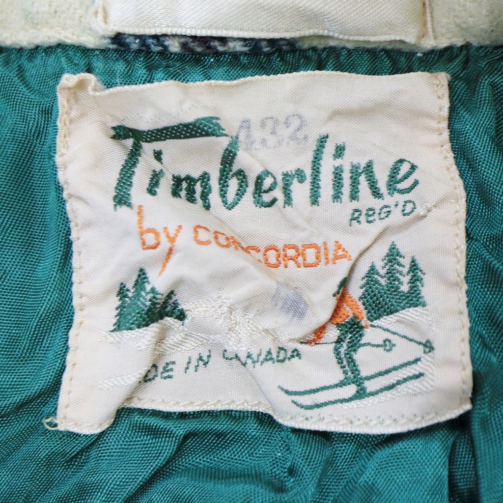 50年代 カナダ製 Timberline 長袖シャツ ヴィンテージ チェック ベージュ (メンズ Mサイズ相当) 中古 古着 O8272