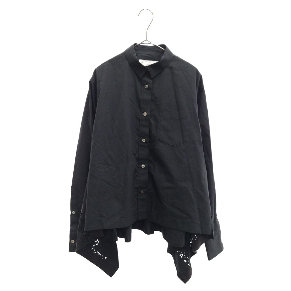 Sacai (サカイ) 21SS BANDANA OPAL SHIRT バンダナ オパール シャツ 切り替え ブラウス ブラック レディース  21-05695