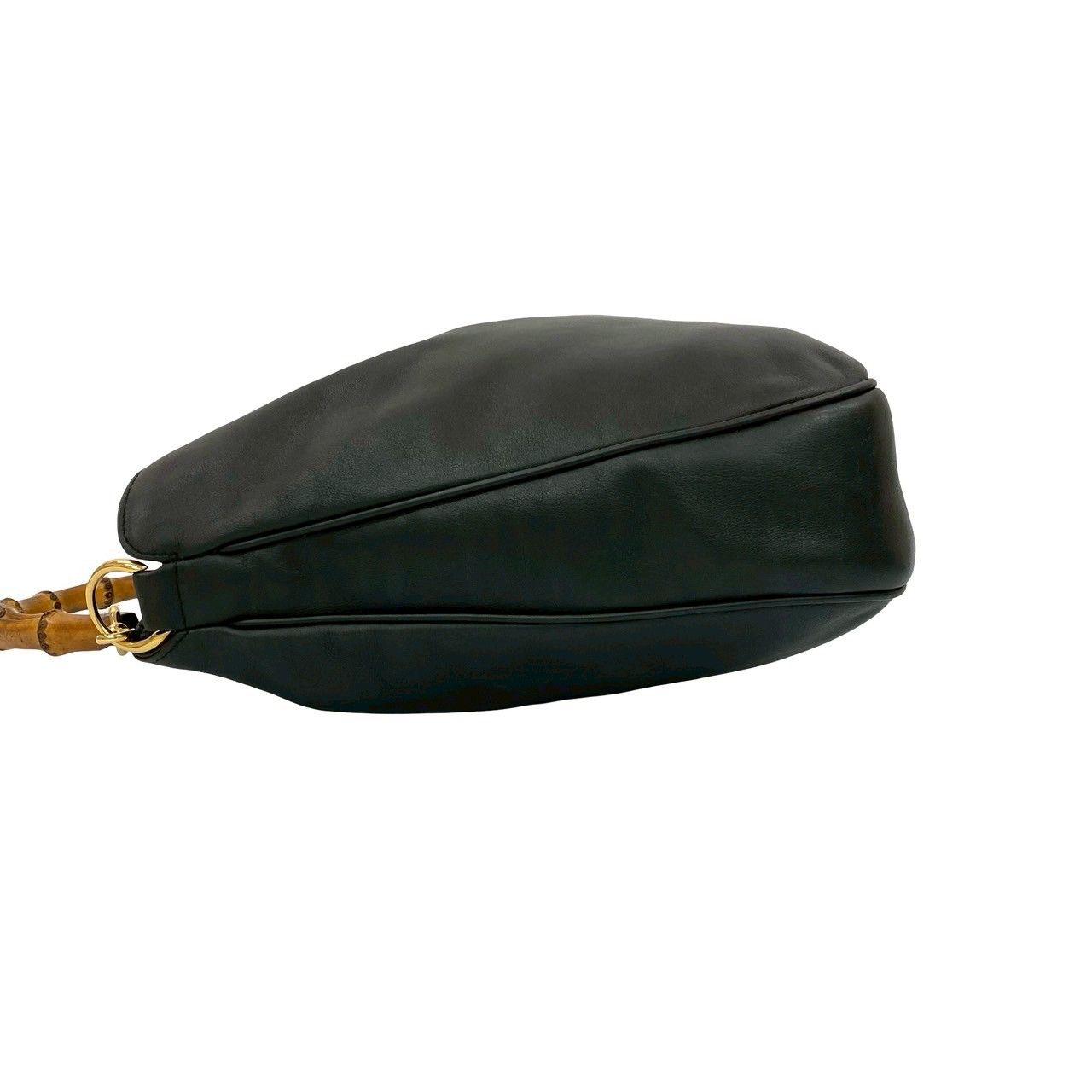 極 美品 オールドグッチ バンブー レザー ショルダーバッグ ポシェット 黒 GUCCI グッチ オールドグッチ バンブー ショルダーバッグ