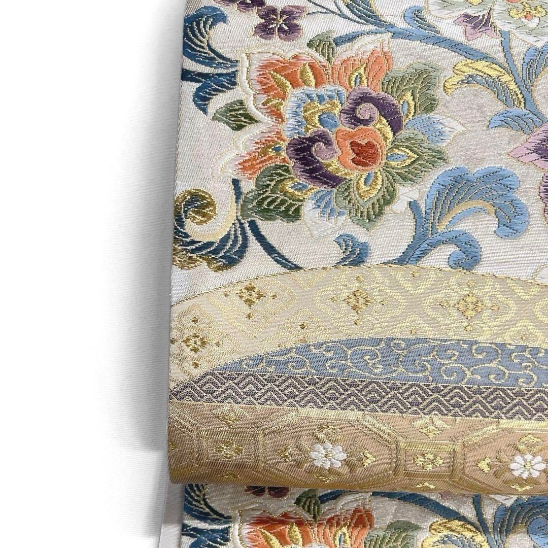 袋帯 彩艶唐花文 金糸 銀糸 唐織 唐花模様 蜀江紋 着物 082a u - メルカリ