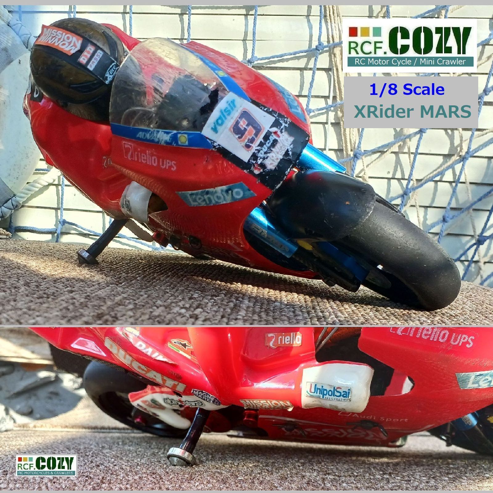 1/8 ラジコン バイク オートバイ用 サイドローラー / 4mm