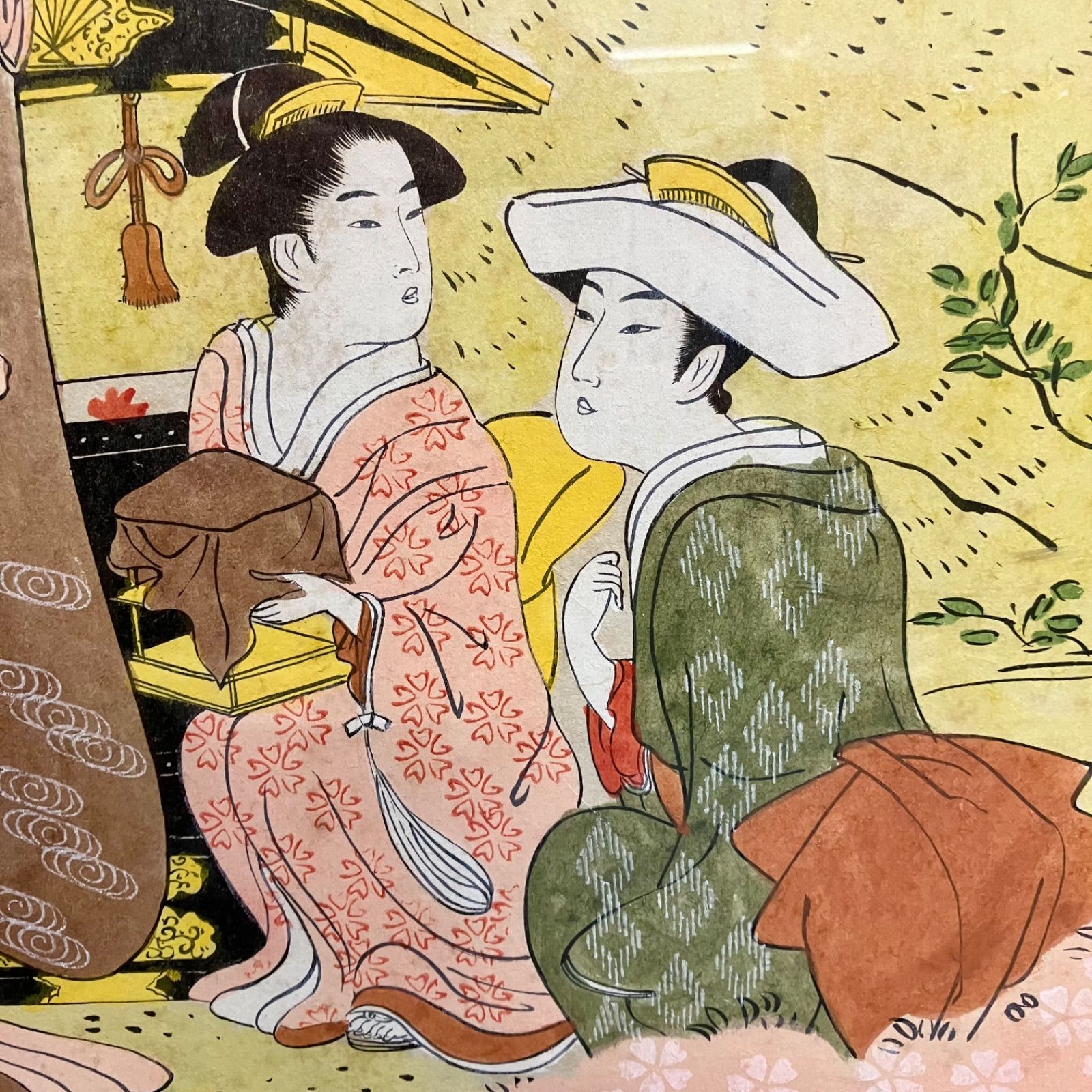 江戸浮世絵 版画⭐️鳥文斎栄之】 模写 版画 大型額入り 額装 江戸浮世絵 版画⭐️鳥文斎栄之】 模写 版画 大型額入り 額装