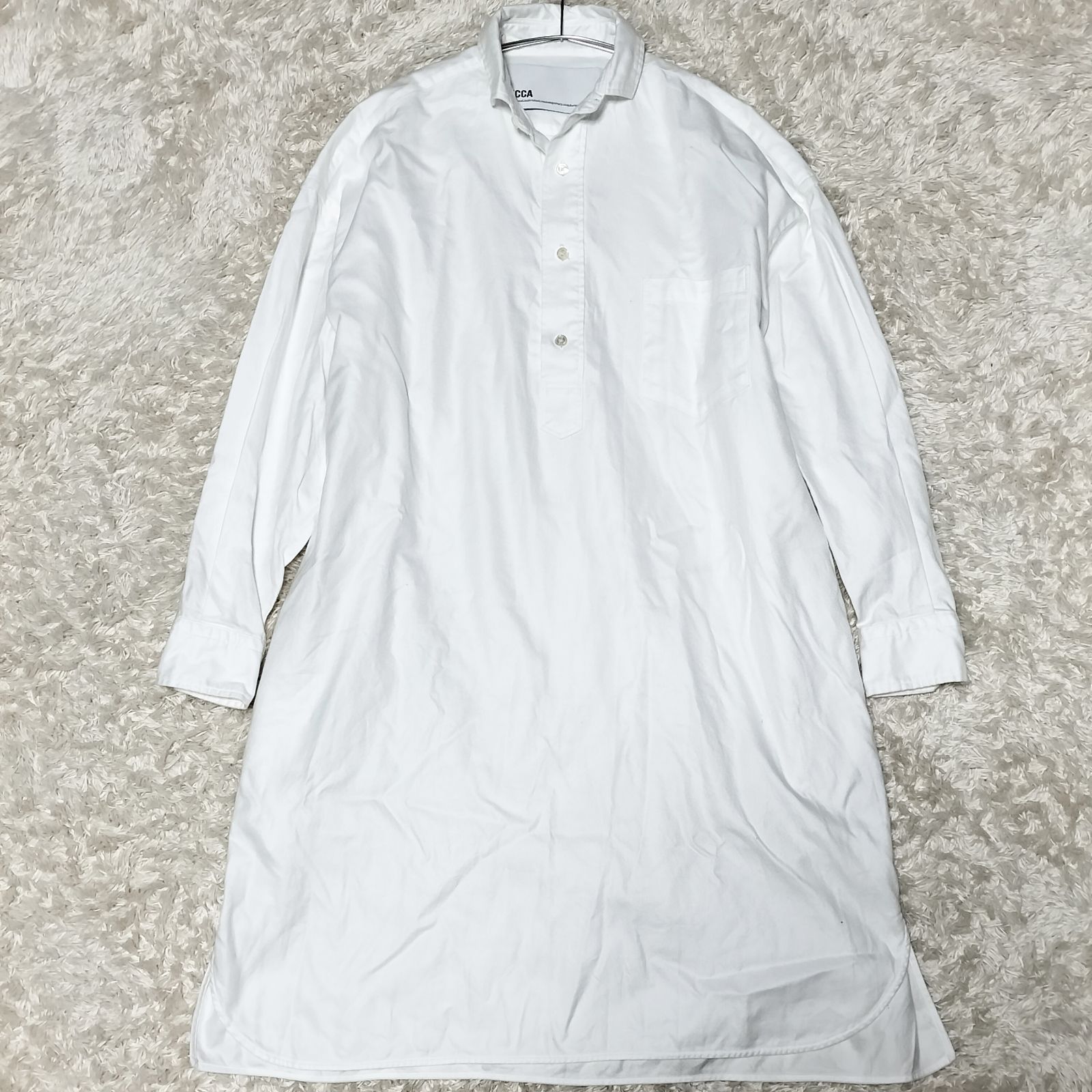 美品】【定番】TICCA スクエアビッグシャツワンピース FREEサイズ 