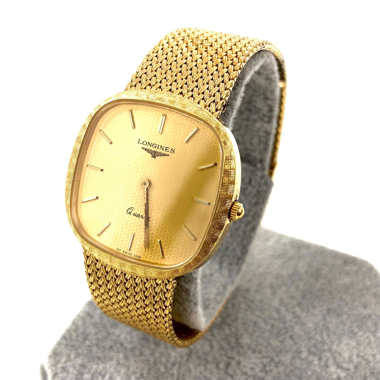 LONGINES ロンジン QZ/SS 761 3266 ゴールド メンズ腕時計 スクエア