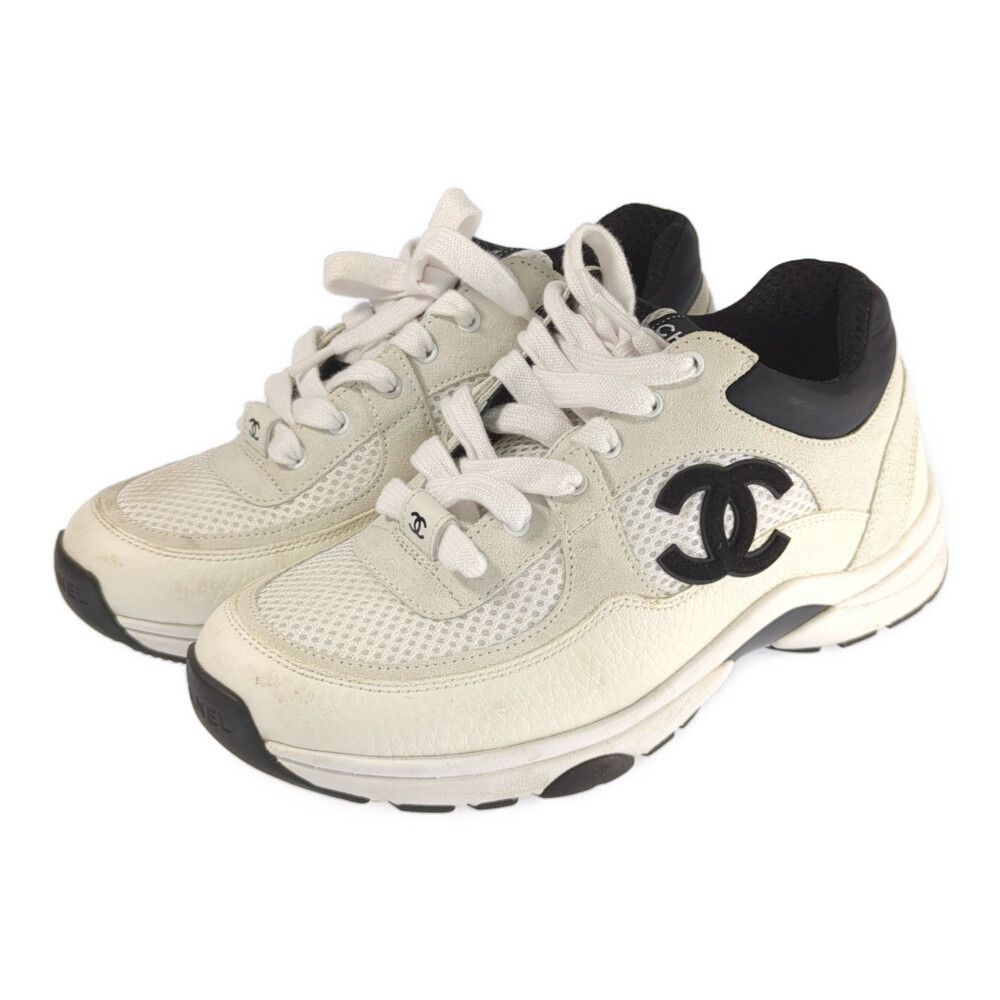 CHANEL シャネル ココマーク・メッシュ & スエード カーフスキン