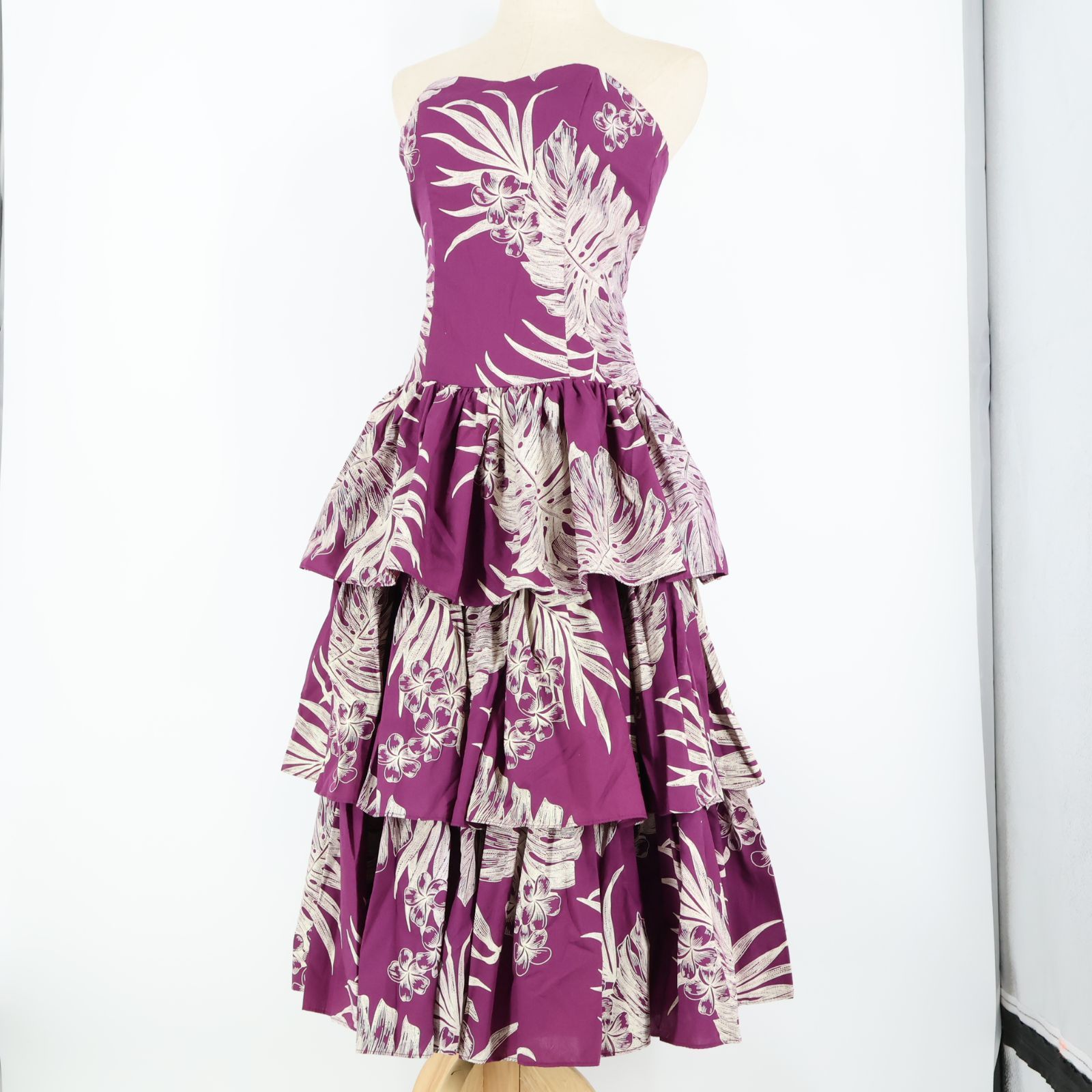 美品 ハワイ製 フラダンス衣装】パープル CC Fashions ワンピース