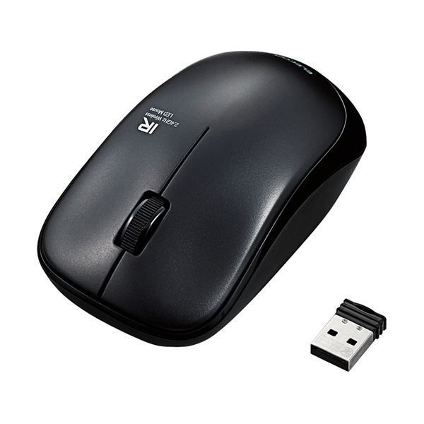 エレコム 3ボタン無線IRマウス ブラック M-IR07DRBK 1セット 5個